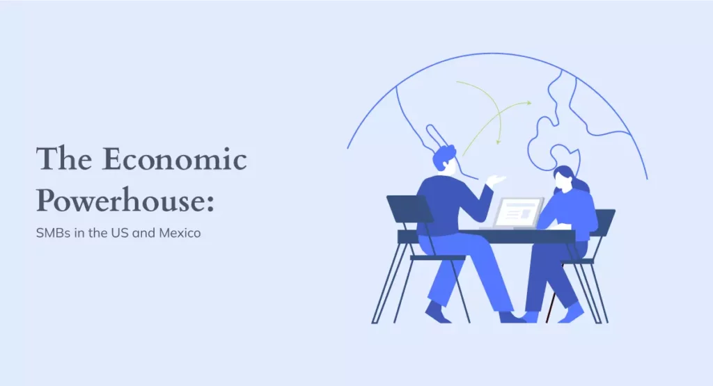 A bustling SMB environment in the US and Mexico, symbolizing their vital role in the economy.